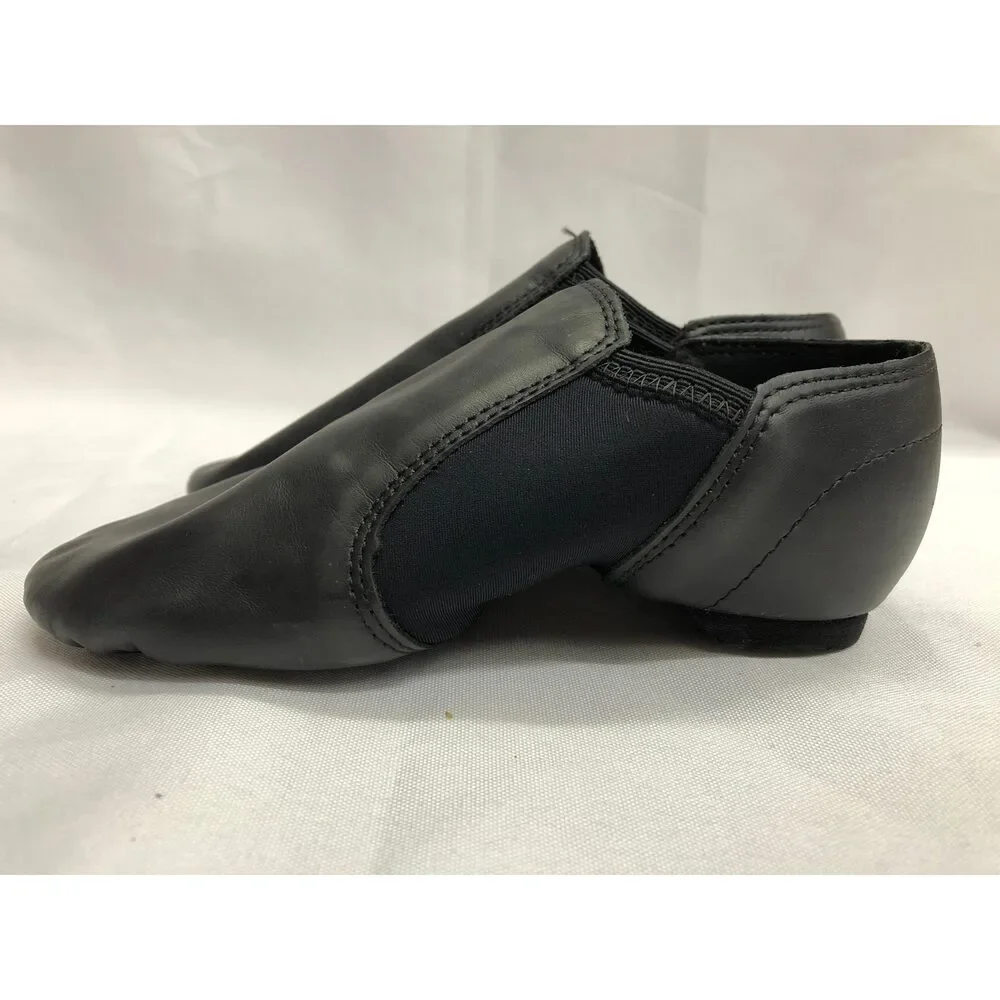 Pre-Owned Dance Jazz Shoes Stelle Child 12M Black Leather Slip On